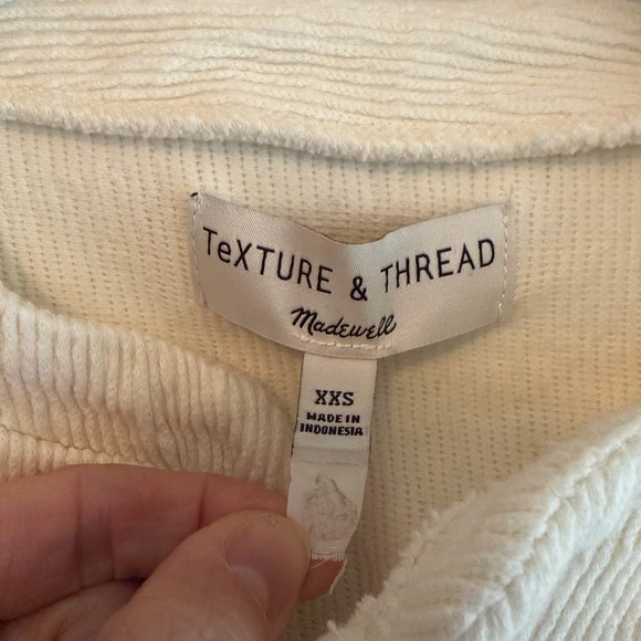 Madewell Texture & Thread Seamed Henley Long Sleeve Shirt Boho Cotton Size XXS - Picture 3 of 7